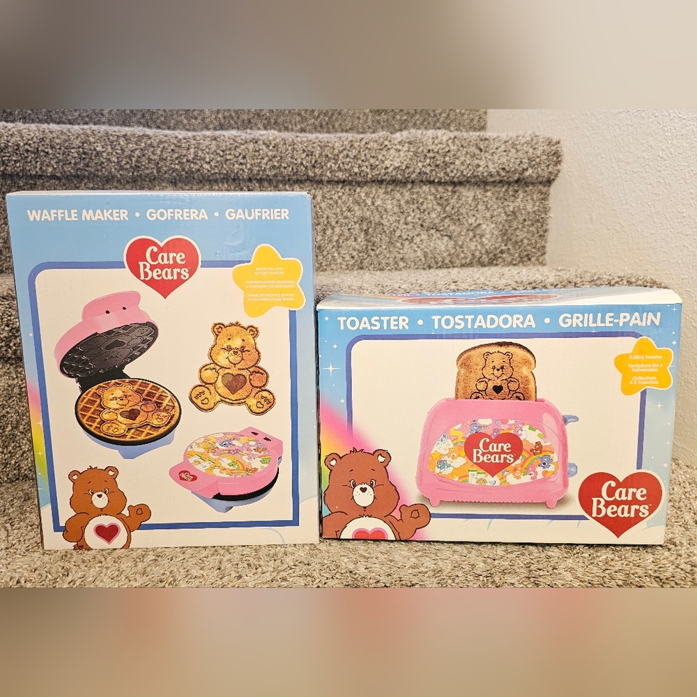 Care Bears Pink Waffle Maker and Toaster Set
